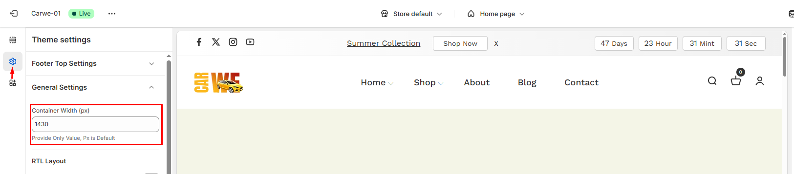 Theme Settings